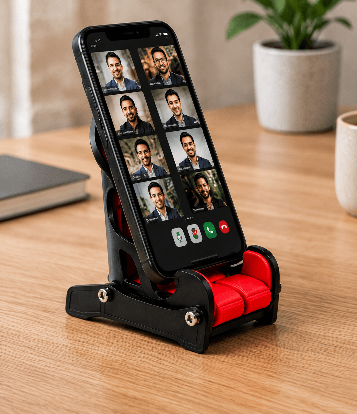 Racing Chair Phone Stand Adjustable Desk Mobile Holder for Gaming Office Video Calls & Watching Movies 4