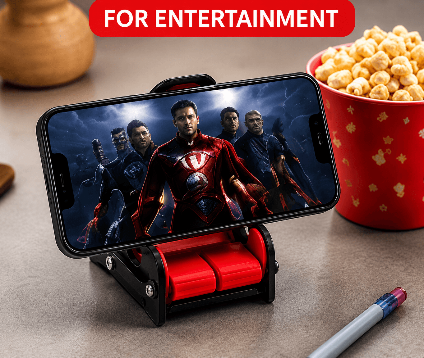 Racing Chair Phone Stand Adjustable Desk Mobile Holder for Gaming Office Video Calls & Watching Movies 6