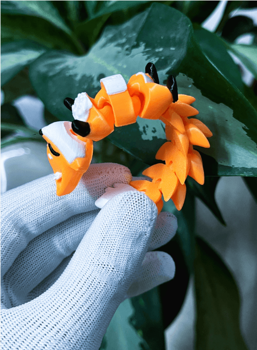Flexi Fox Articulated Keychain – Cute 3D Printed Fidget Animal Keyring 5