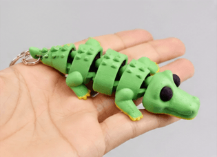 Flexi Crocodile Articulated Keychain – Cute 3D Printed Fidget Animal Keyring 2