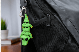 Flexi Crocodile Articulated Keychain – Cute 3D Printed Fidget Animal Keyring 3