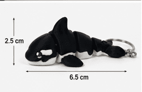 Flexi Orca Whale Articulated Keychain – Cute 3D Printed Killer Whale Keyring 2