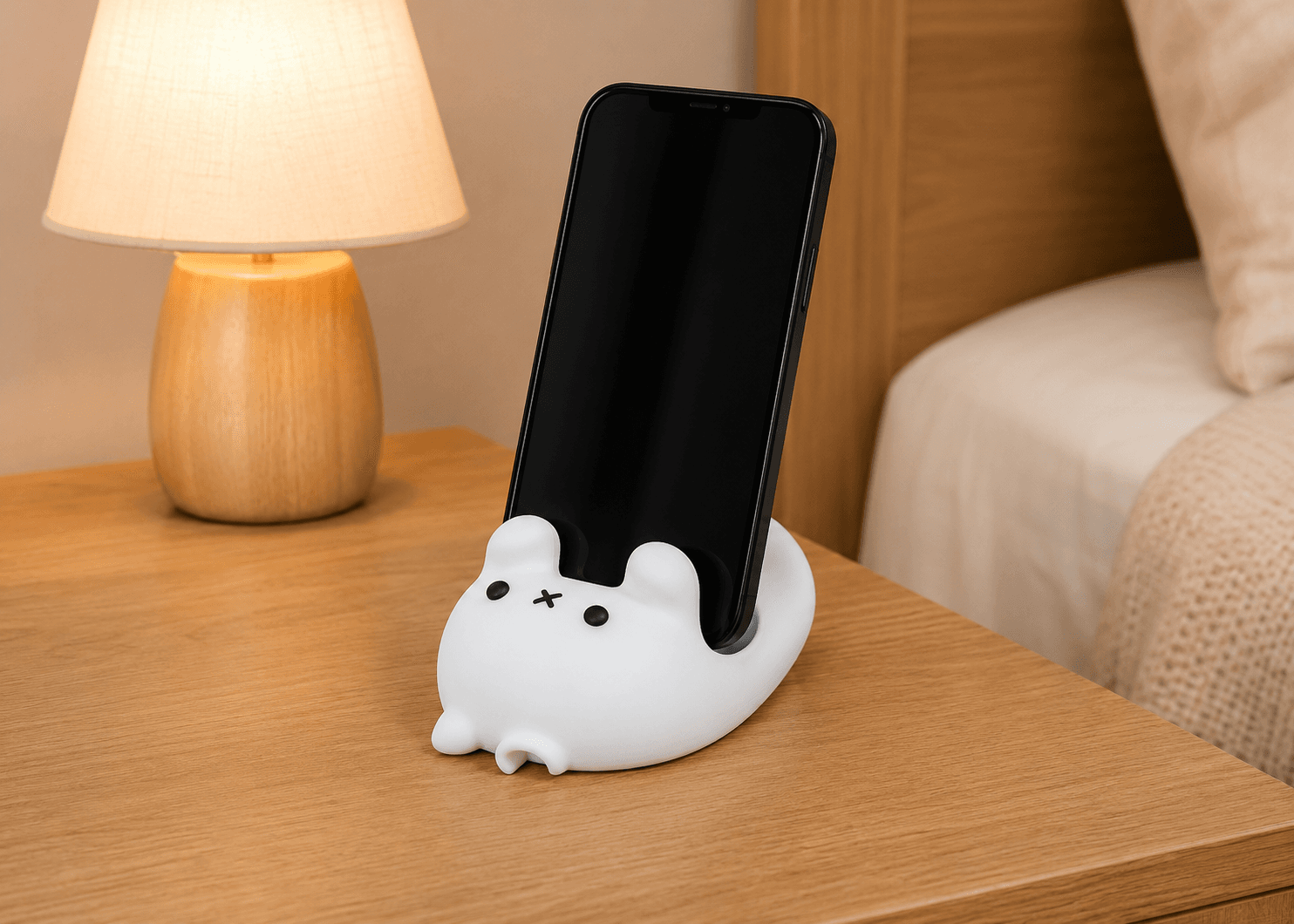 Cute Bunny Phone Stand – 3D Printed Mobile Holder for Desk & Bedside 3