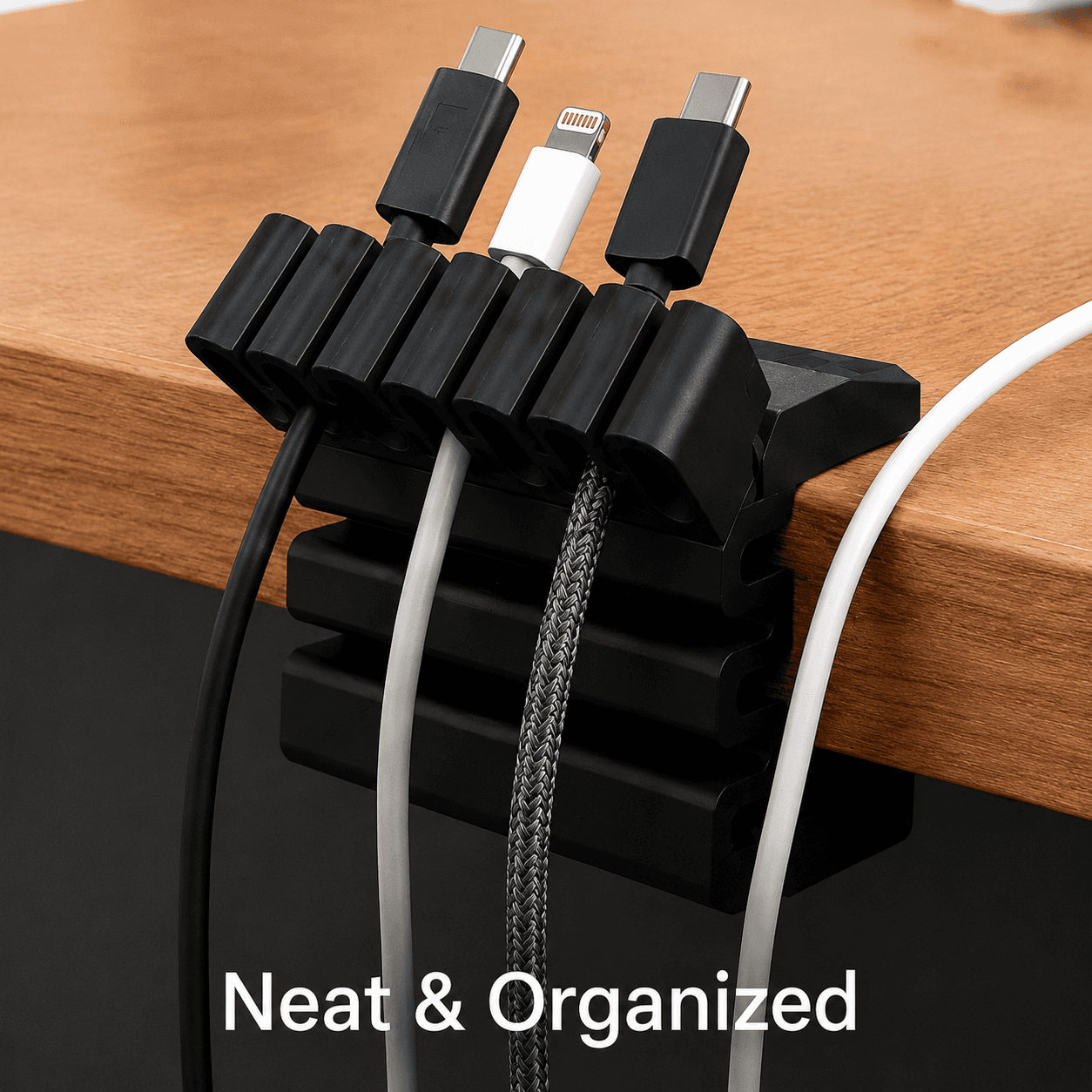 Desk Cable Organizer Clip – 3D Printed Cable Management Holder for Home & Office 2