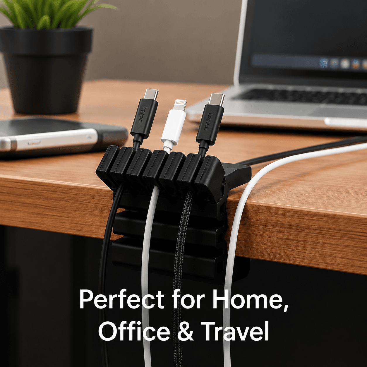 Desk Cable Organizer Clip – 3D Printed Cable Management Holder for Home & Office
