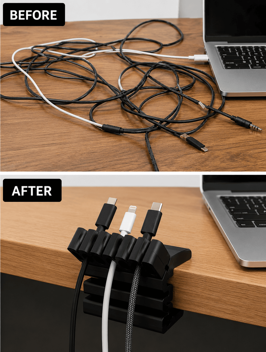 Desk Cable Organizer Clip – 3D Printed Cable Management Holder for Home & Office 5