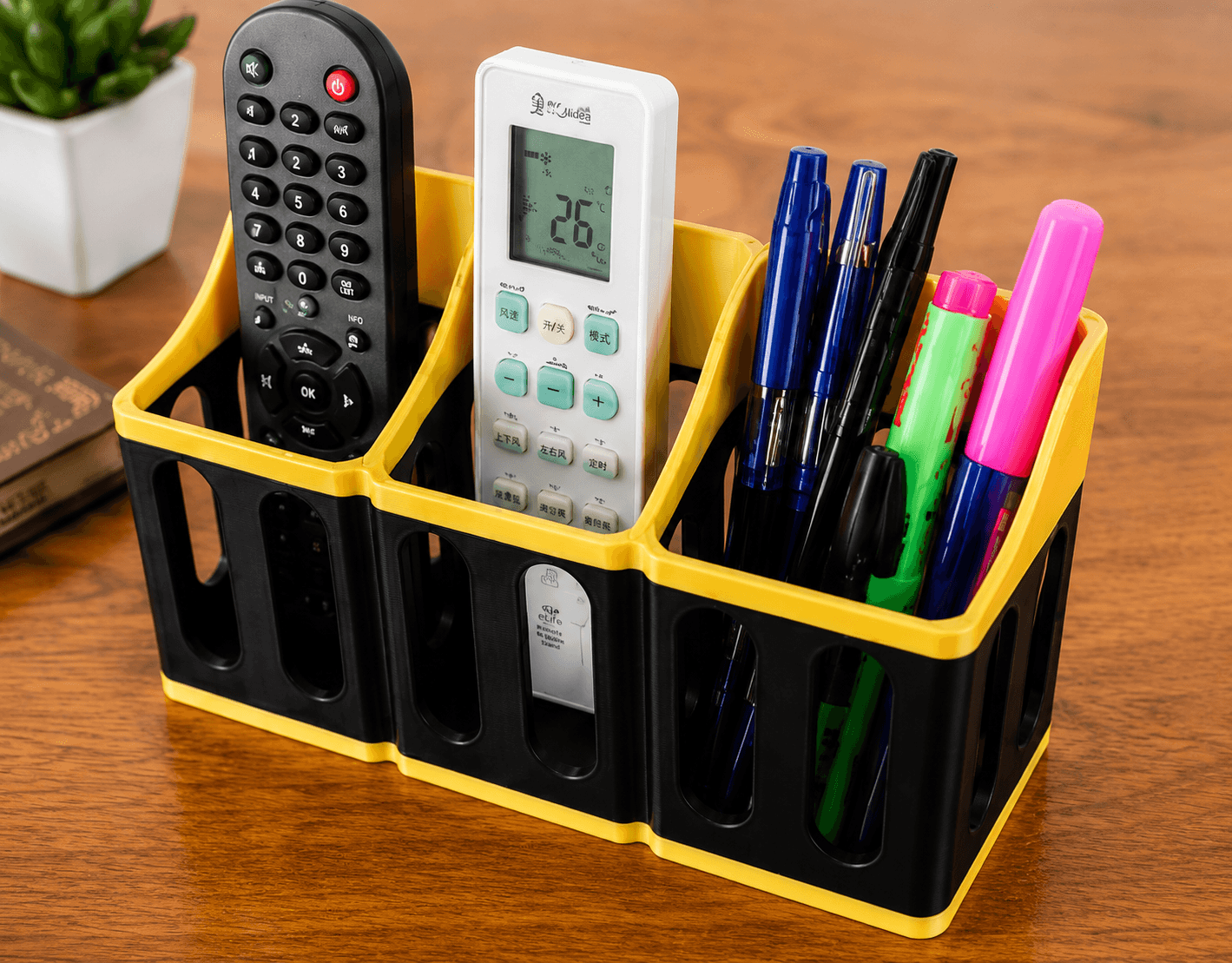 3 Slot Desk Organizer – Remote Control & Pen Holder 2