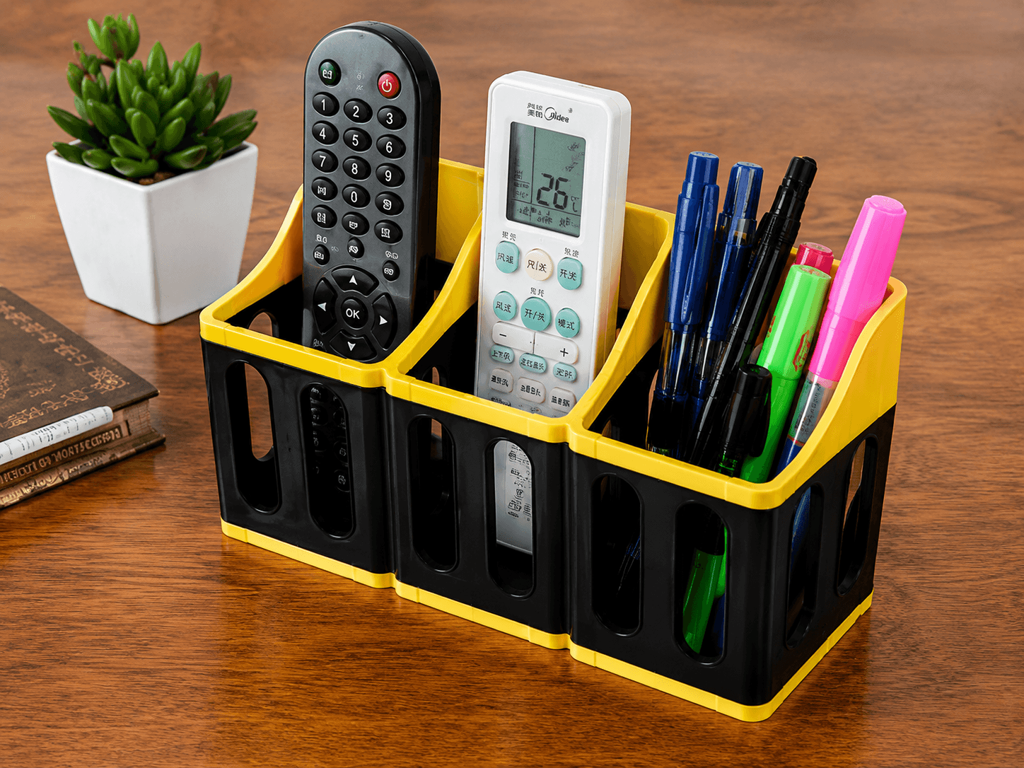 3 Slot Desk Organizer – Remote Control & Pen Holder