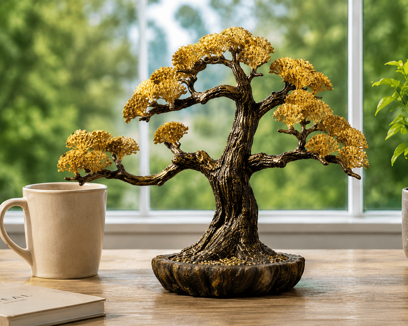 Golden Bonsai Tree Sculpture | Tree of Life Luxury Home Decor 2