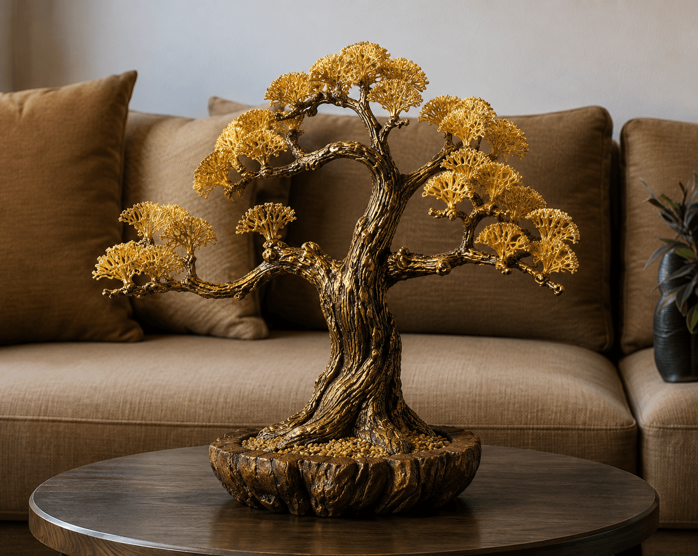 Golden Bonsai Tree Sculpture | Tree of Life Luxury Home Decor 5